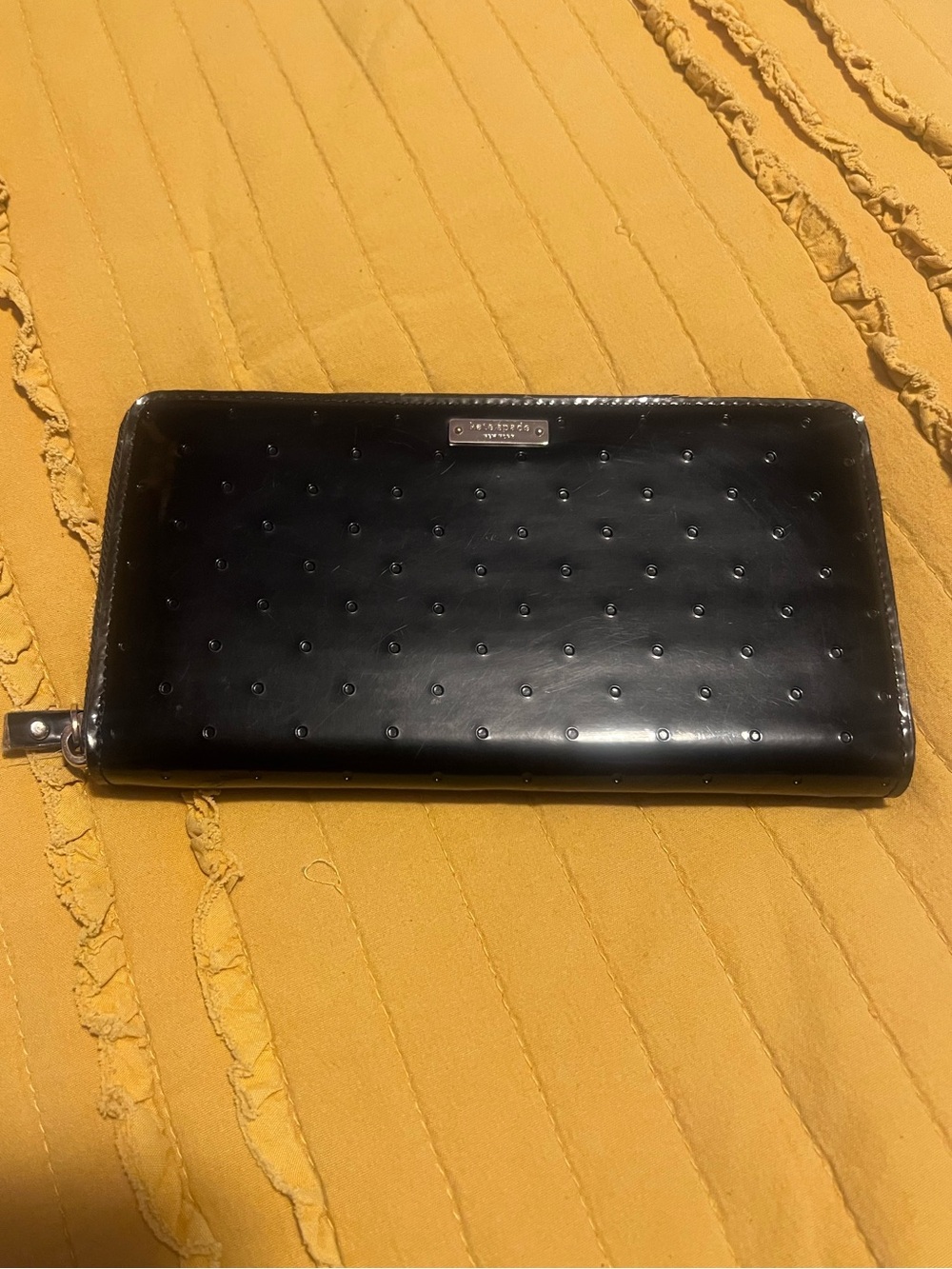 Kate Spade Black patent leather  Zip Wallet